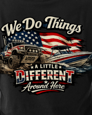 We do Things A Little Different Around Here Girls Crop