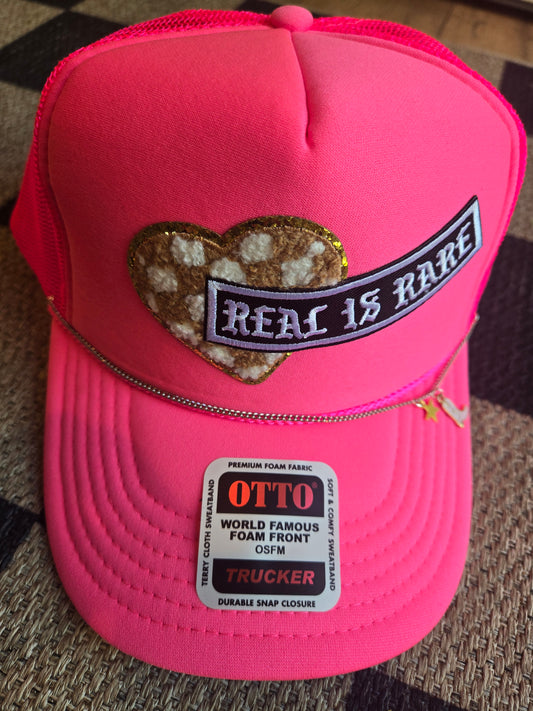 Heart of Gold Rare Pink Neon Trucker Hat