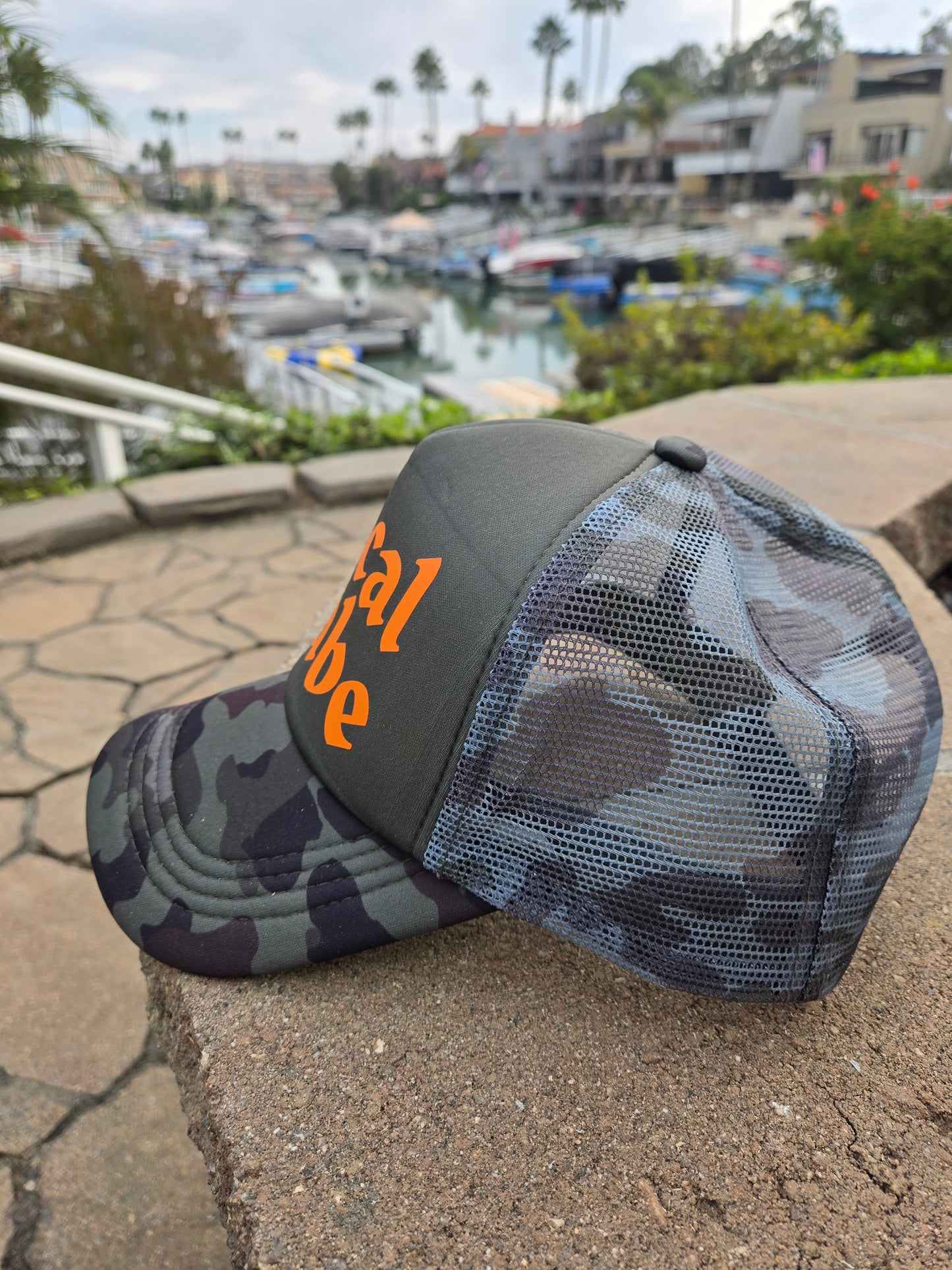 Local Babe Trucker Hat, Green Camo