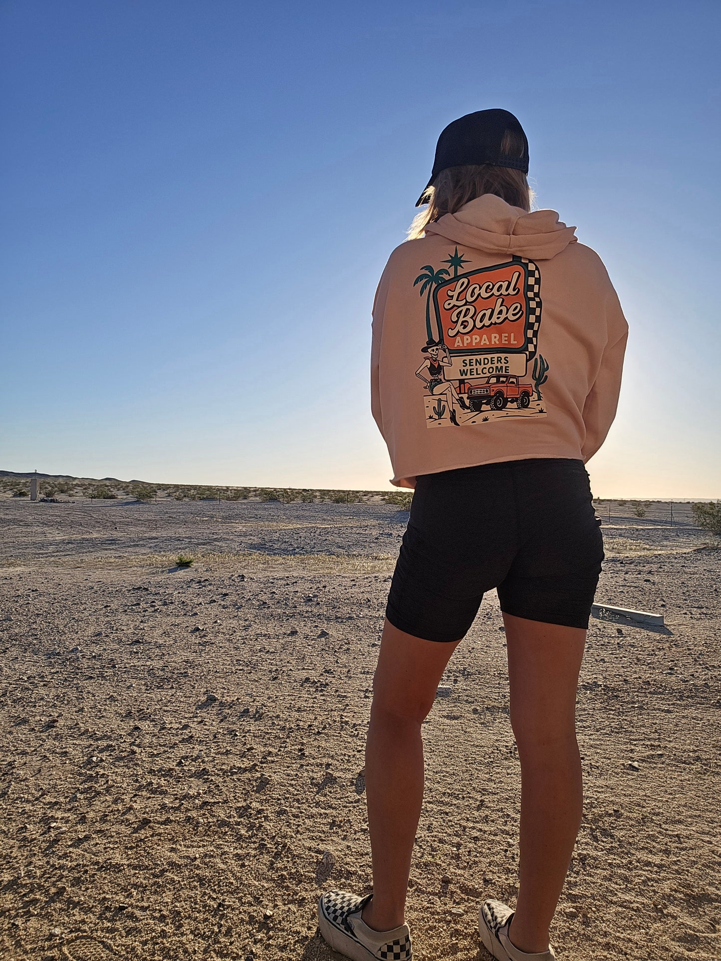 Senders Welcome Crop Fleece Hoodie
