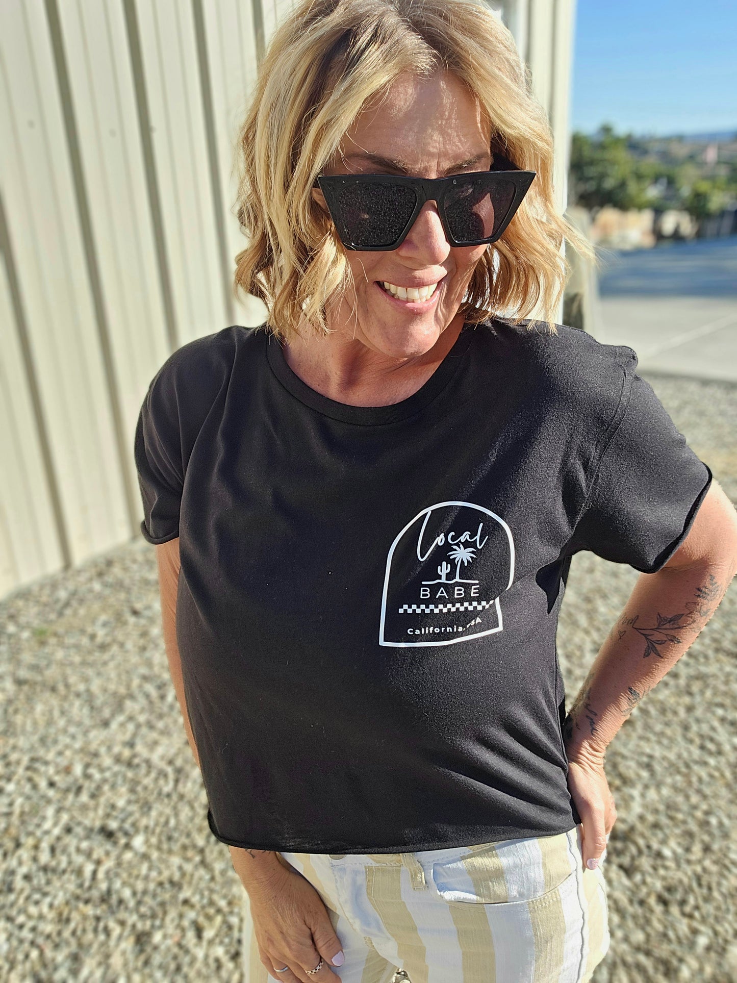 Cali Babe Crewneck, Crop Tee