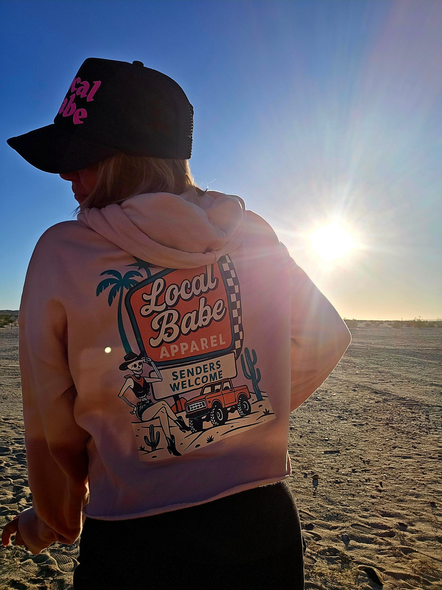 Senders Welcome Crop Fleece Hoodie