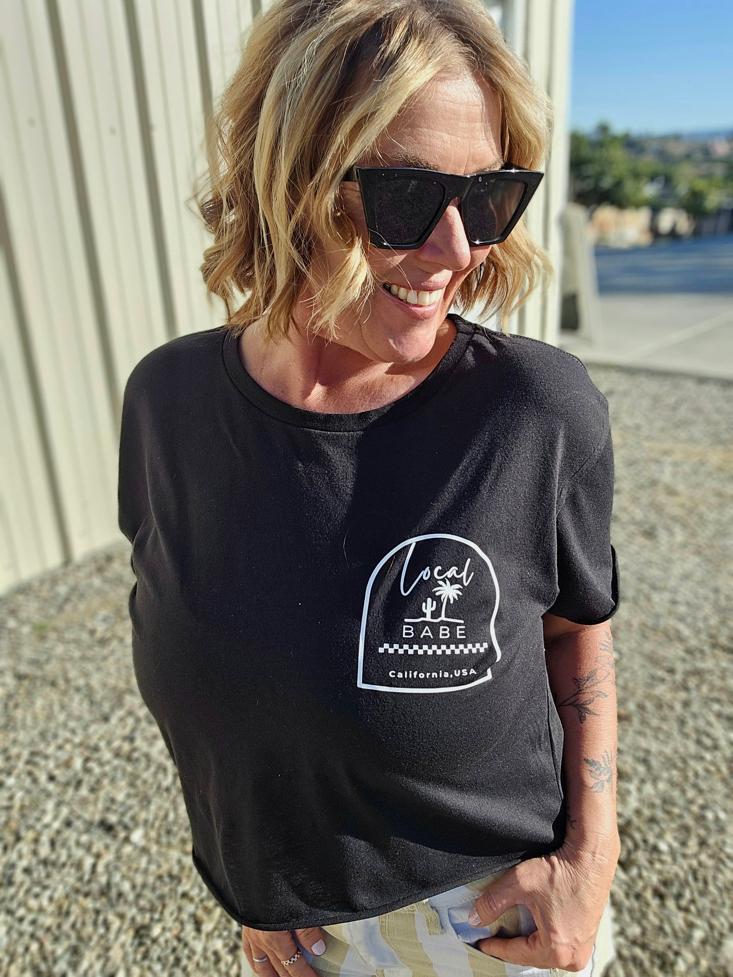 Cali Babe Crewneck, Crop Tee