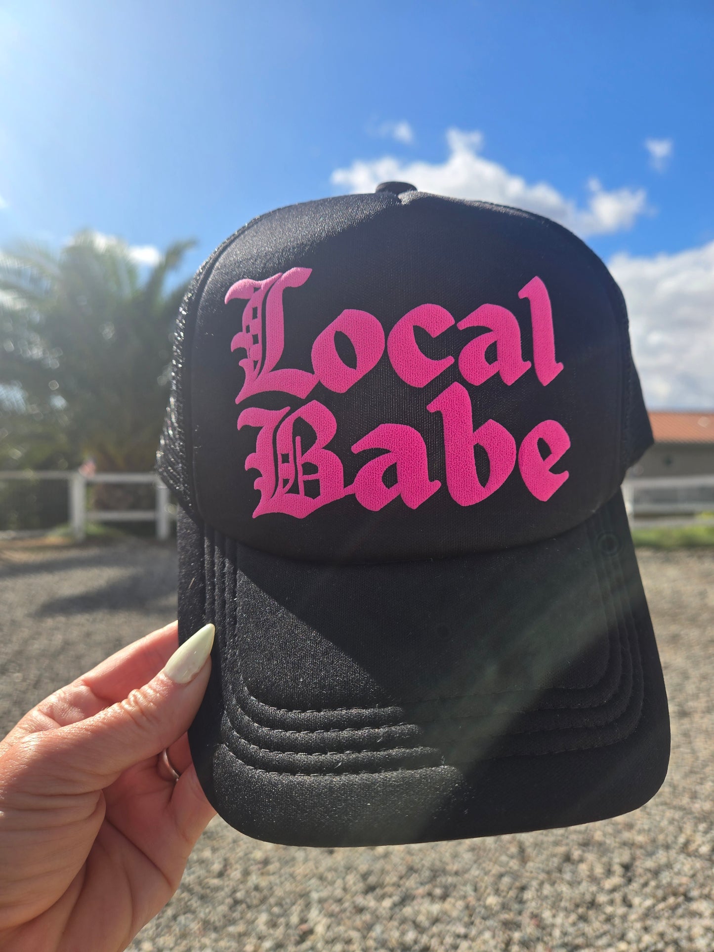 Local Babe Trucker Hat, Pink