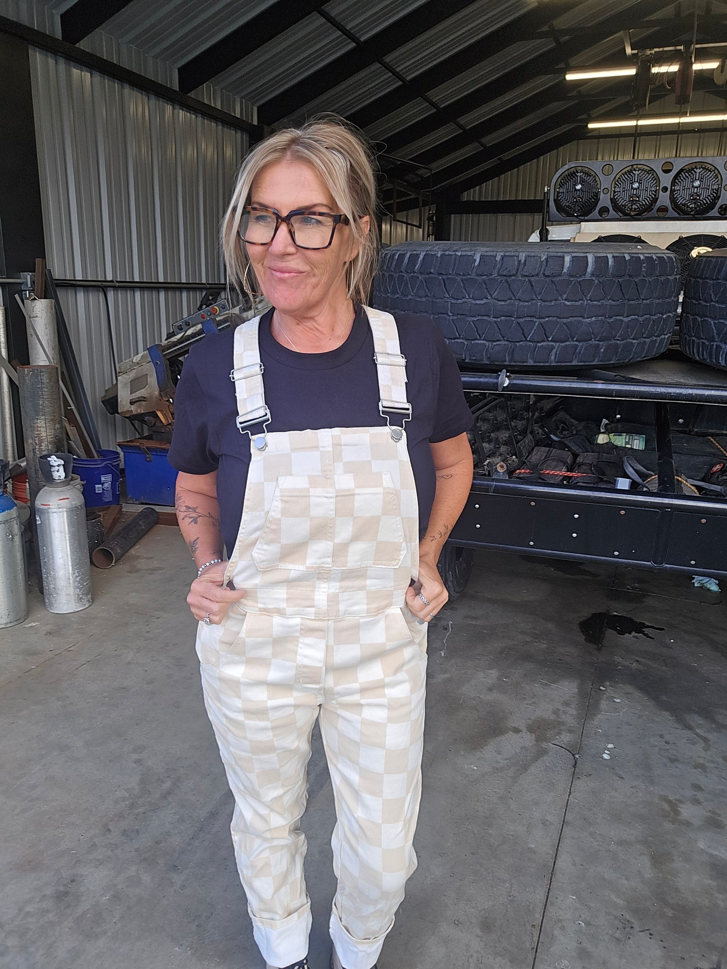 Girl Gang Gear Checkered Overalls