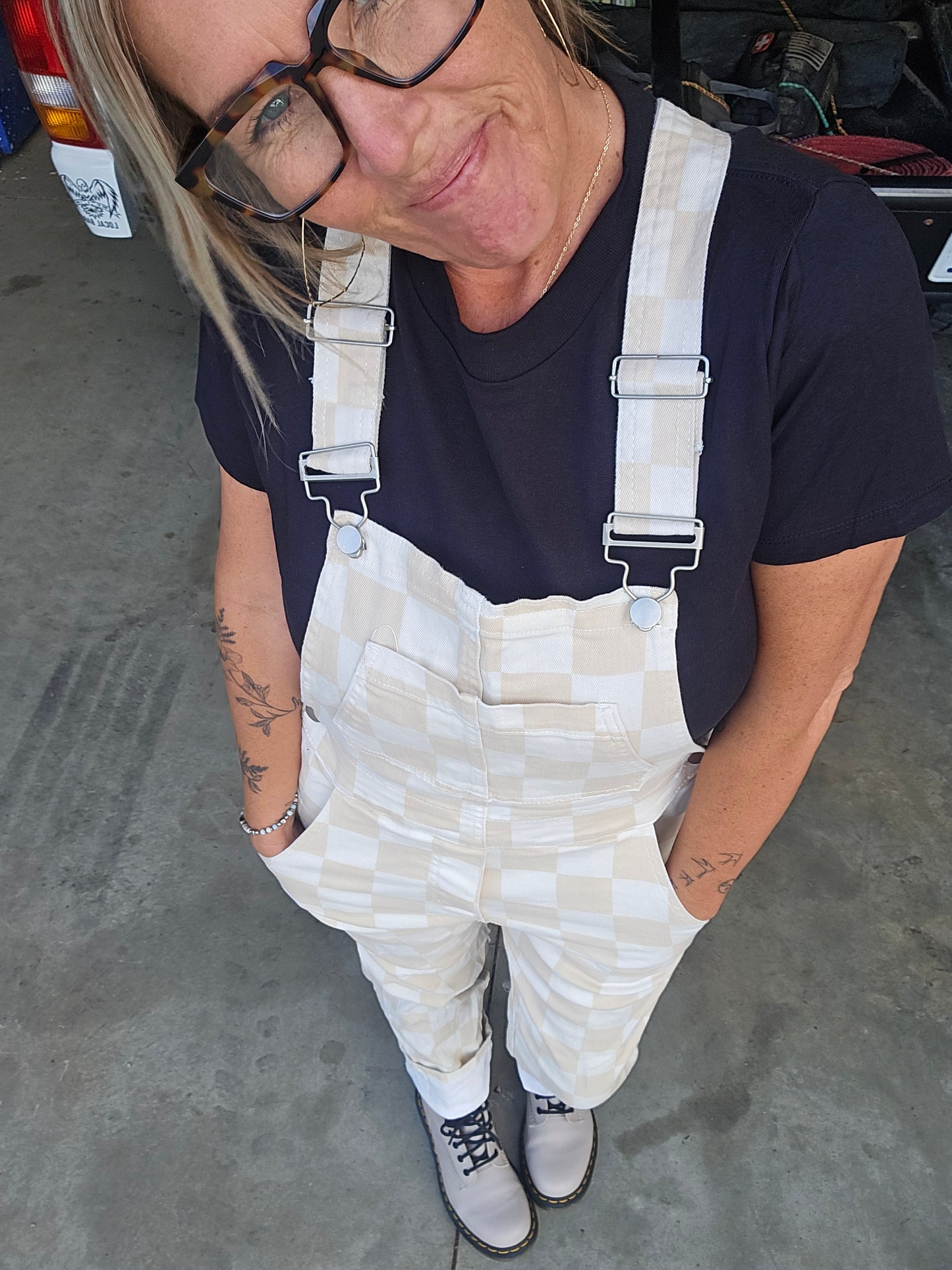 Girl Gang Gear Checkered Overalls