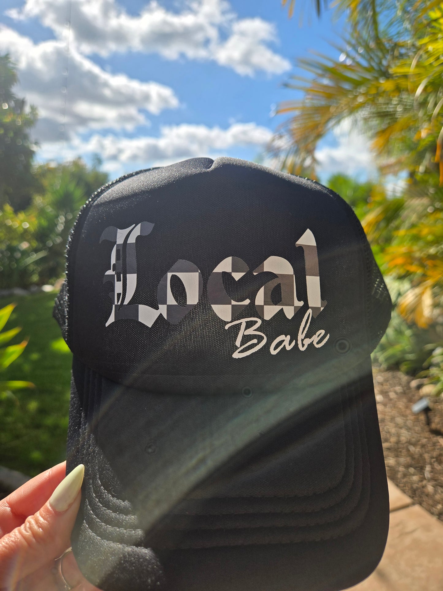 Local Babe Trucker Hat, Checker