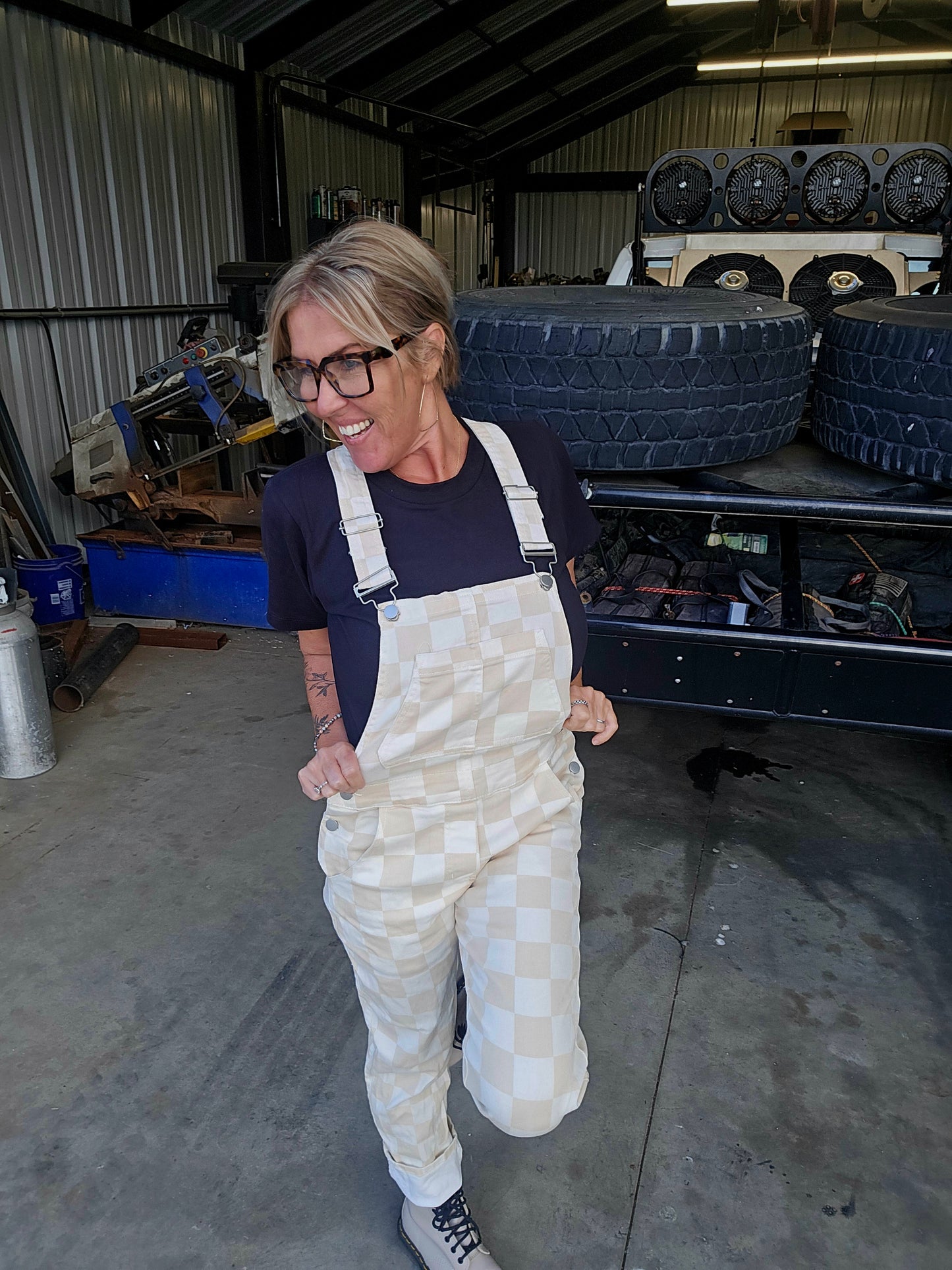 Girl Gang Gear Checkered Overalls