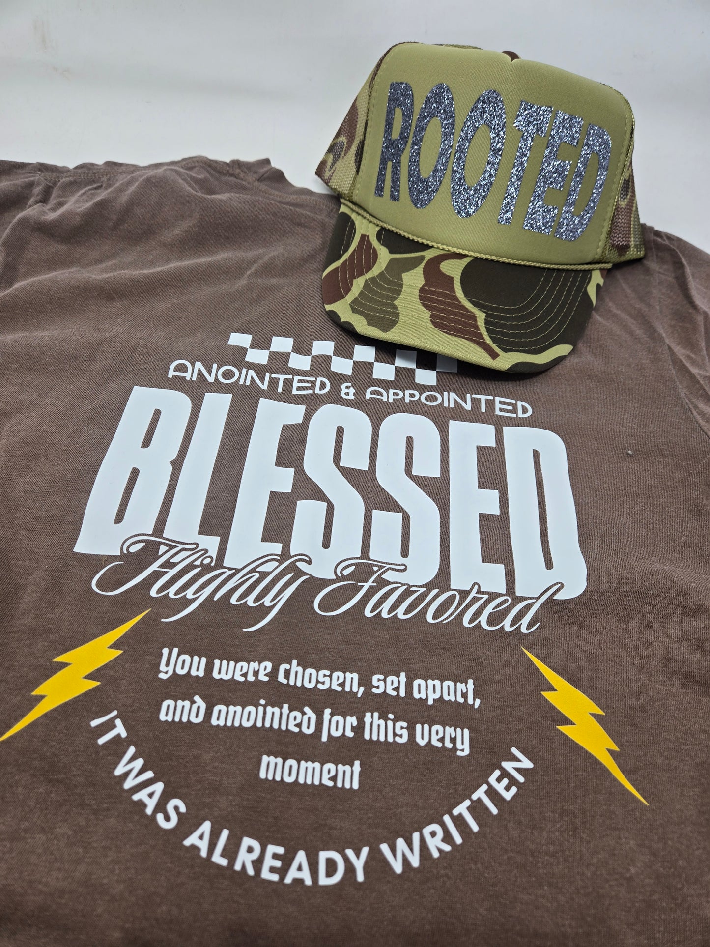 Blessed Highly Favored Pocket Tee