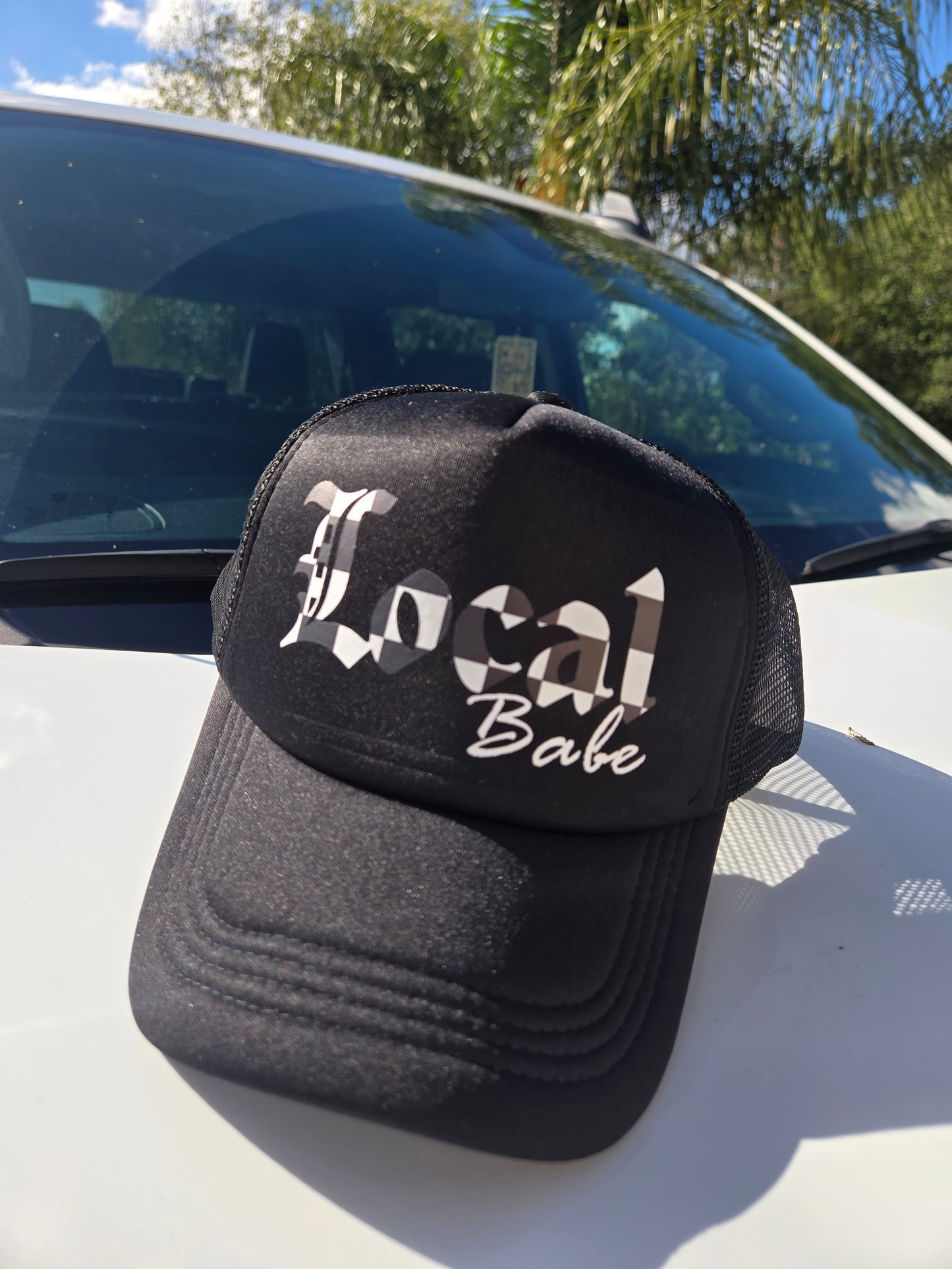 Local Babe Trucker Hat, Checker