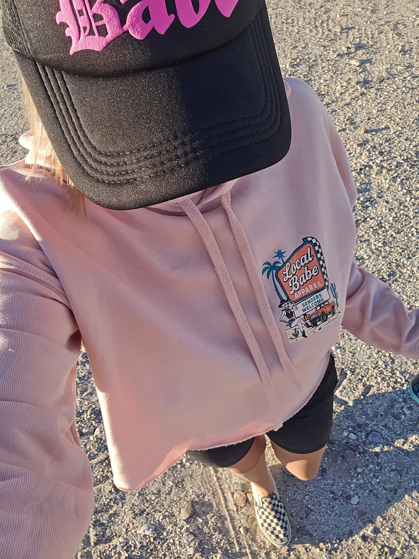 Senders Welcome Crop Fleece Hoodie