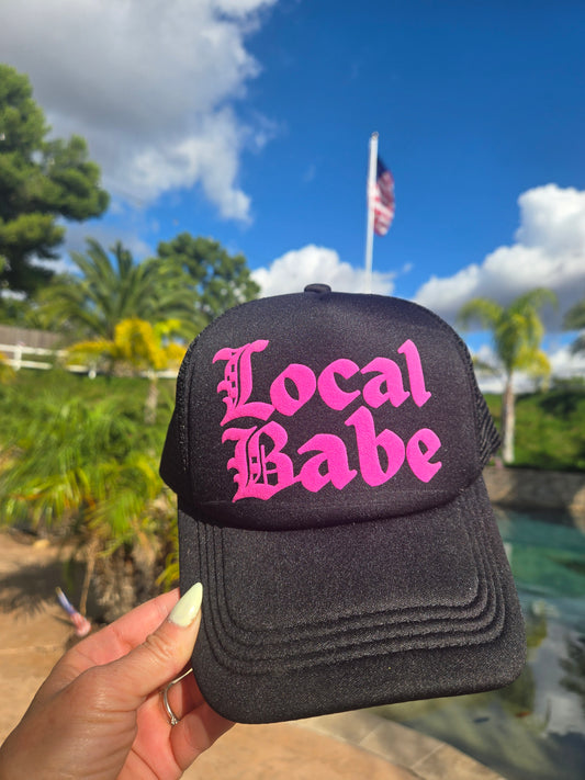 Local Babe Trucker Hat, Pink