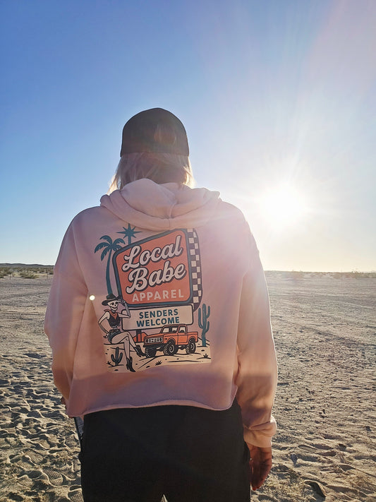 Senders Welcome Crop Fleece Hoodie