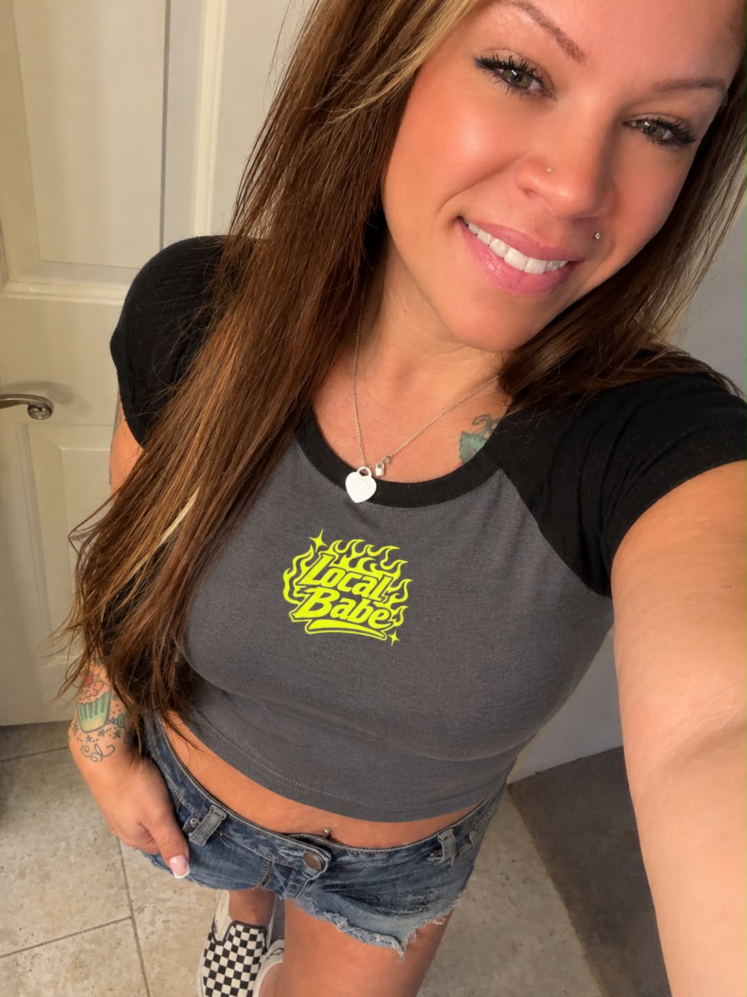 Local Babe Fitted Baseball Top