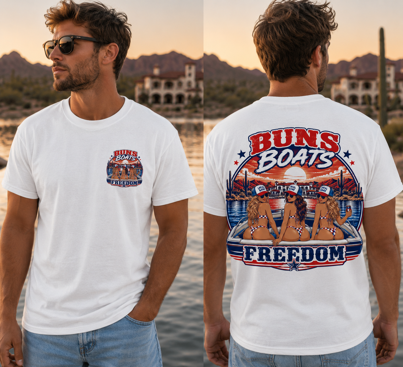 Buns, Boats & Freedom Unisex Tee