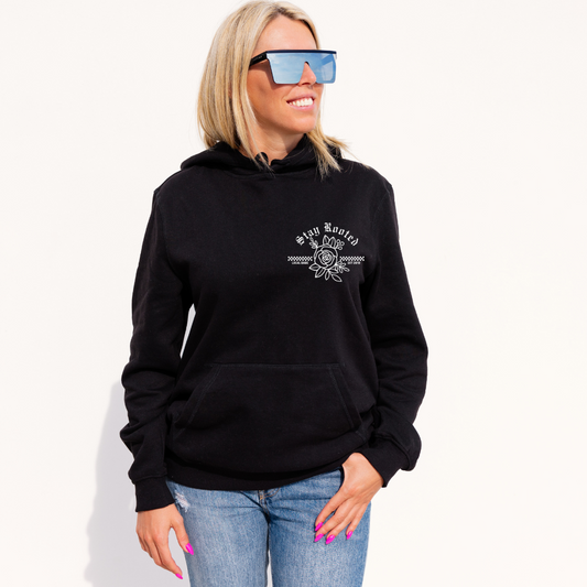 Stay Rooted Black Hooded Sweatshirt