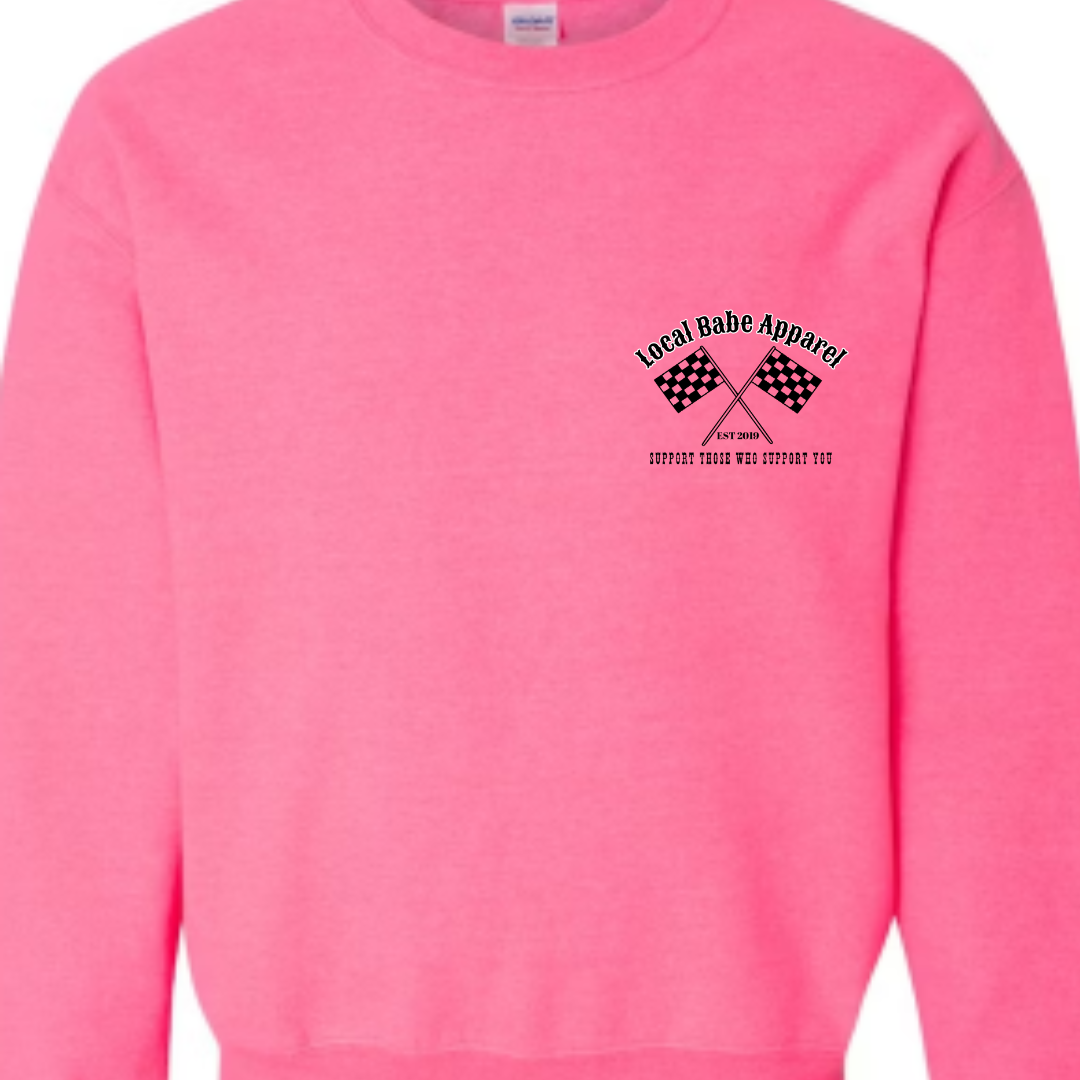 Local Babe Pink Race Crewneck