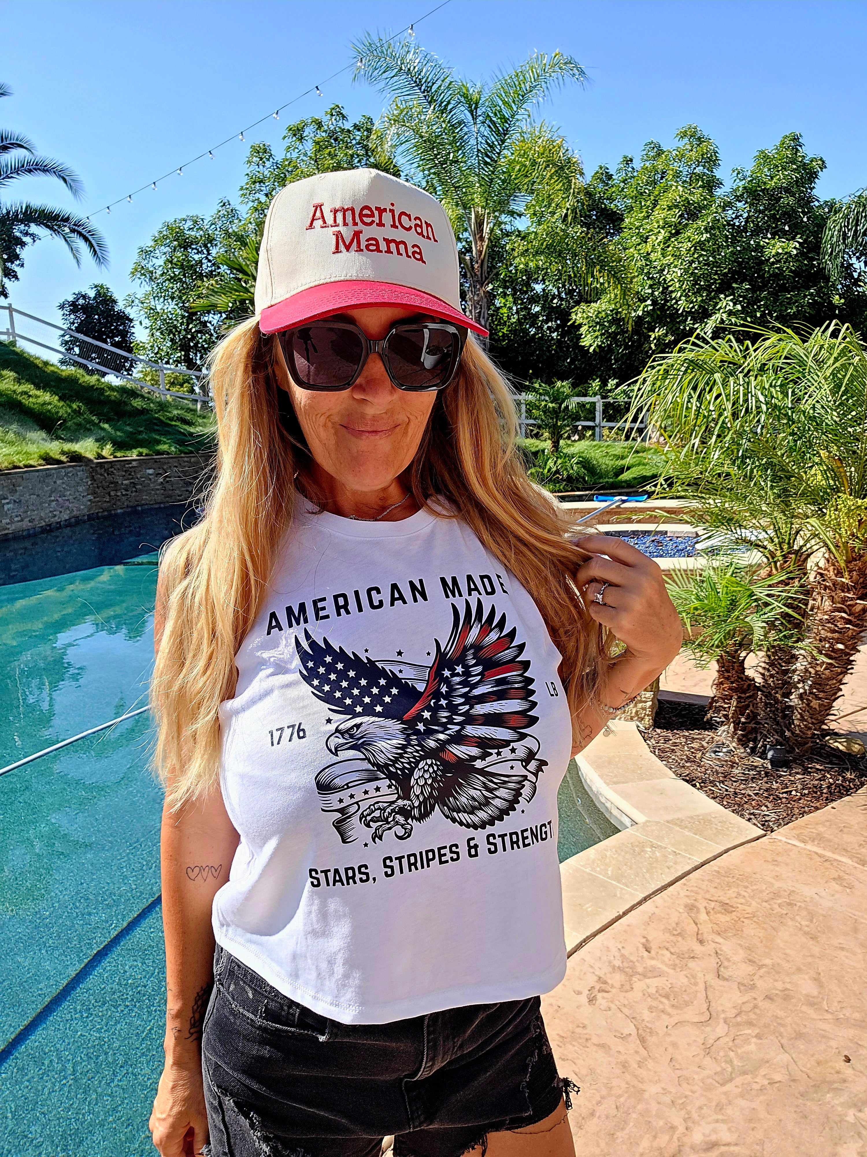 Made in America  Crop Razor Back Tank