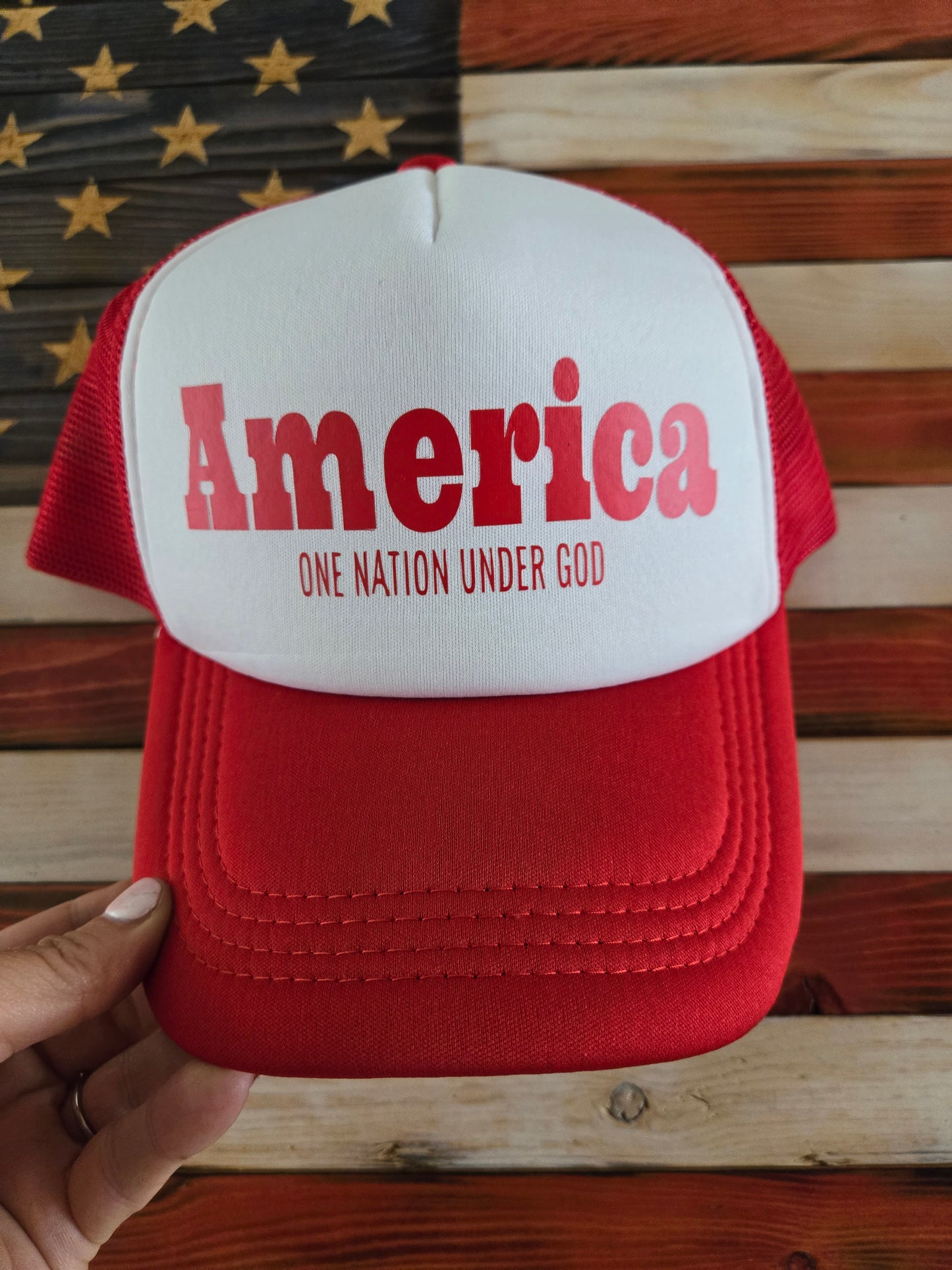 America, One Nation Under God Trucker Hat