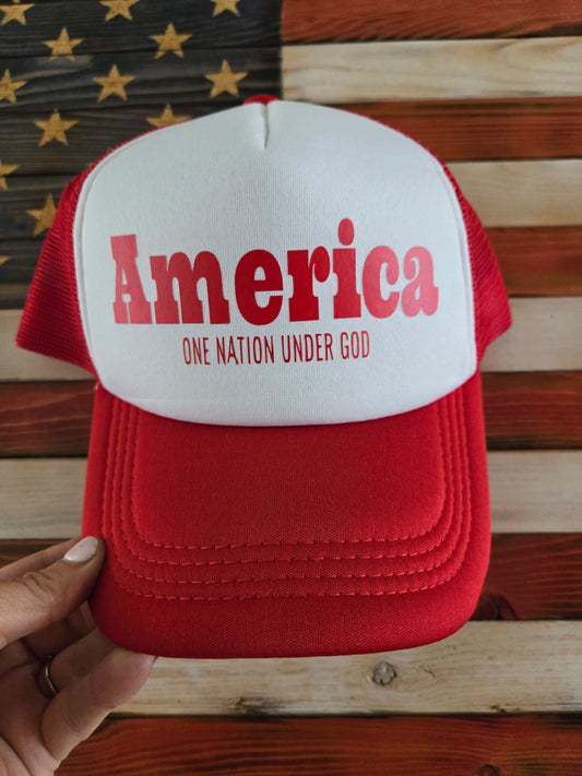 America, One Nation Under God Trucker Hat