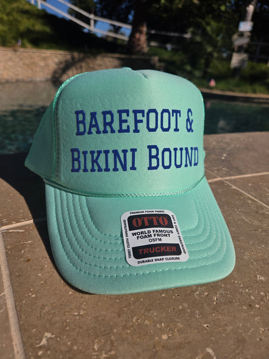 Barefoot & Bikini Bound Trucker Hat