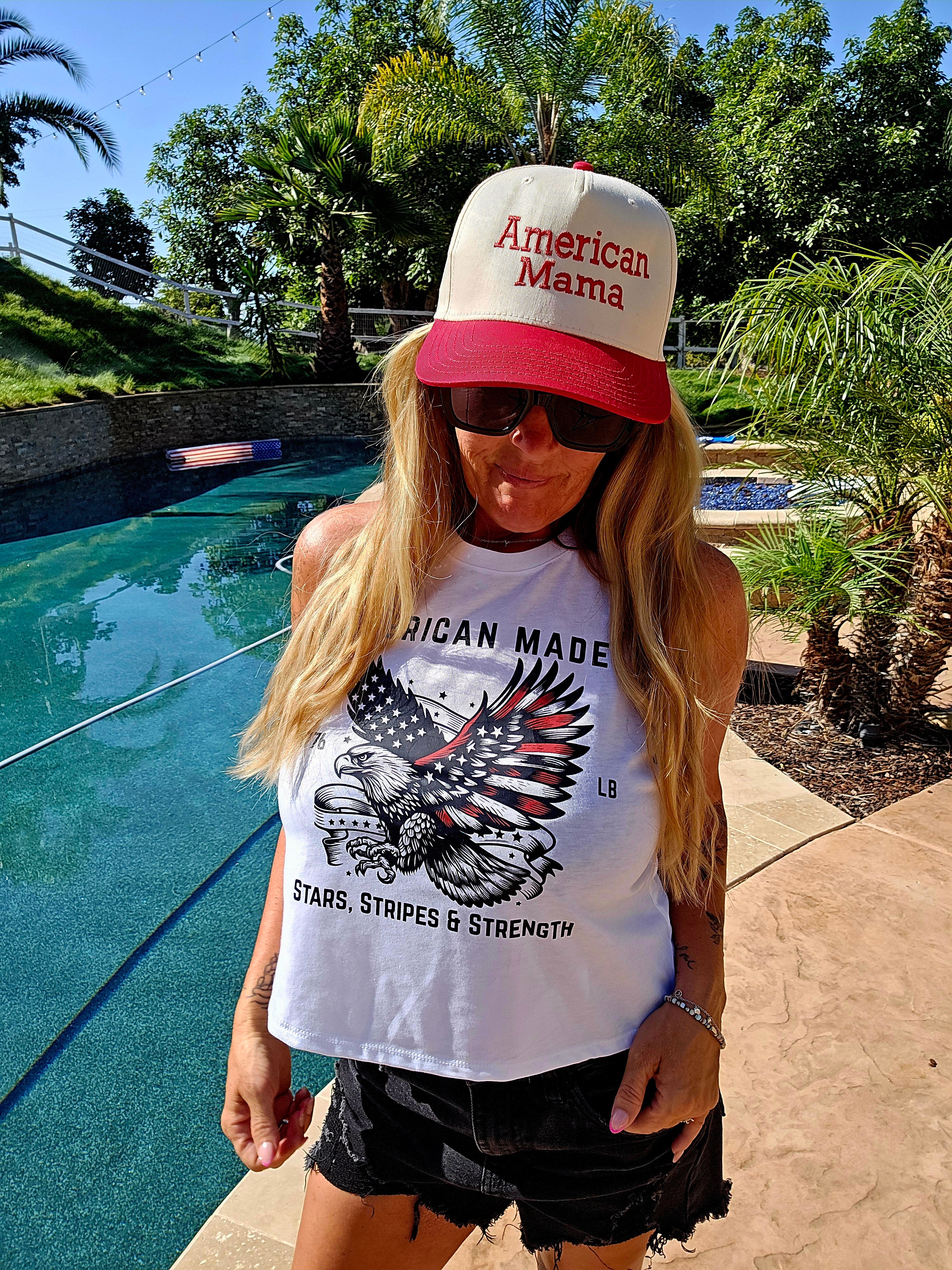 Made in America  Crop Razor Back Tank