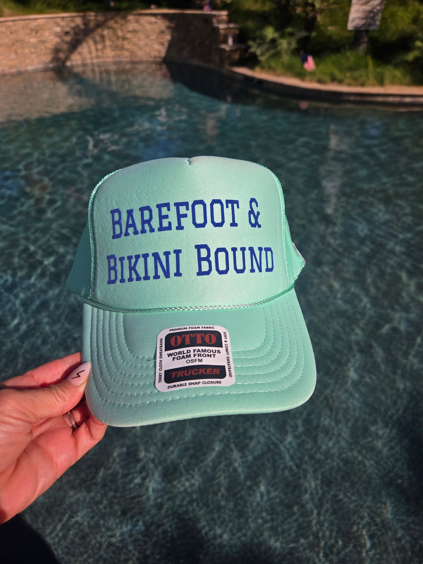 Barefoot & Bikini Bound Trucker Hat
