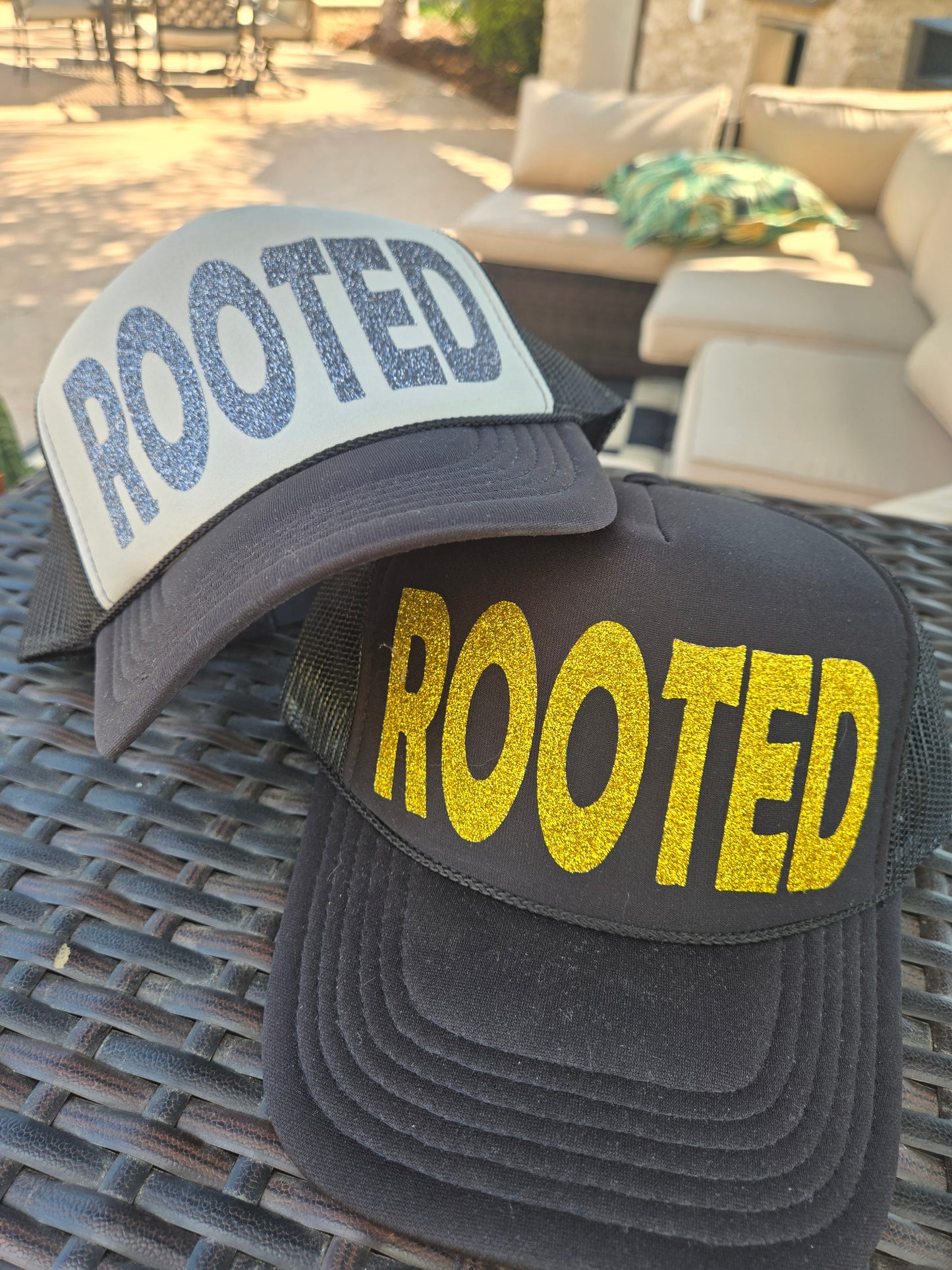 Rooted Grey/black Trucker Hat,