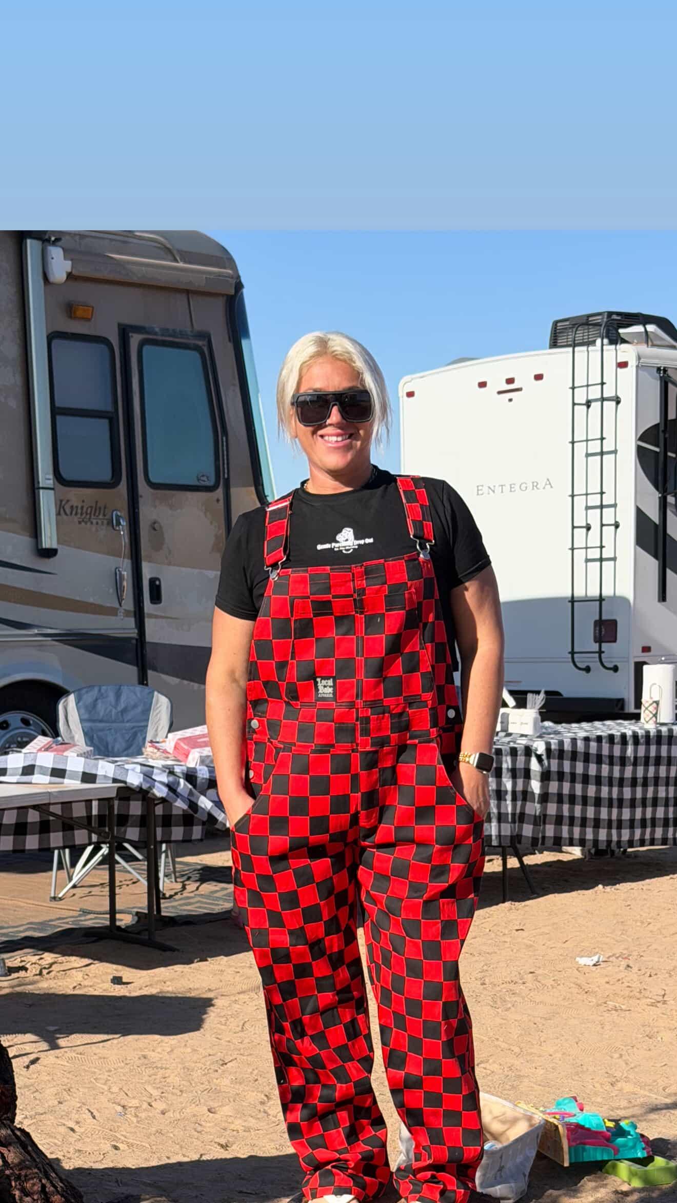 Girl Gang Gear  Checkered Overalls