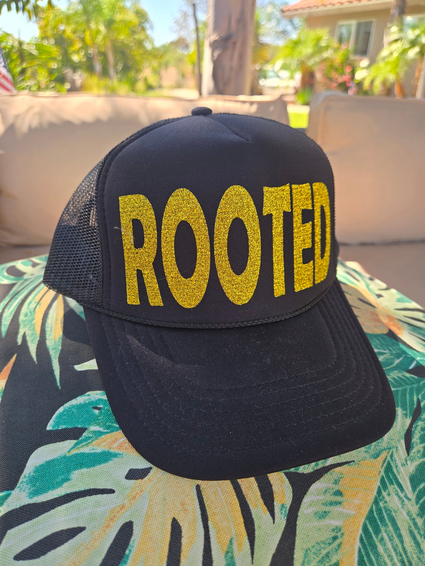 Rooted Grey/black Trucker Hat,