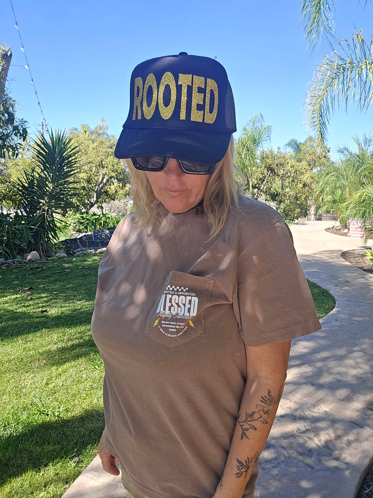 Blessed Highly Favored Pocket Tee