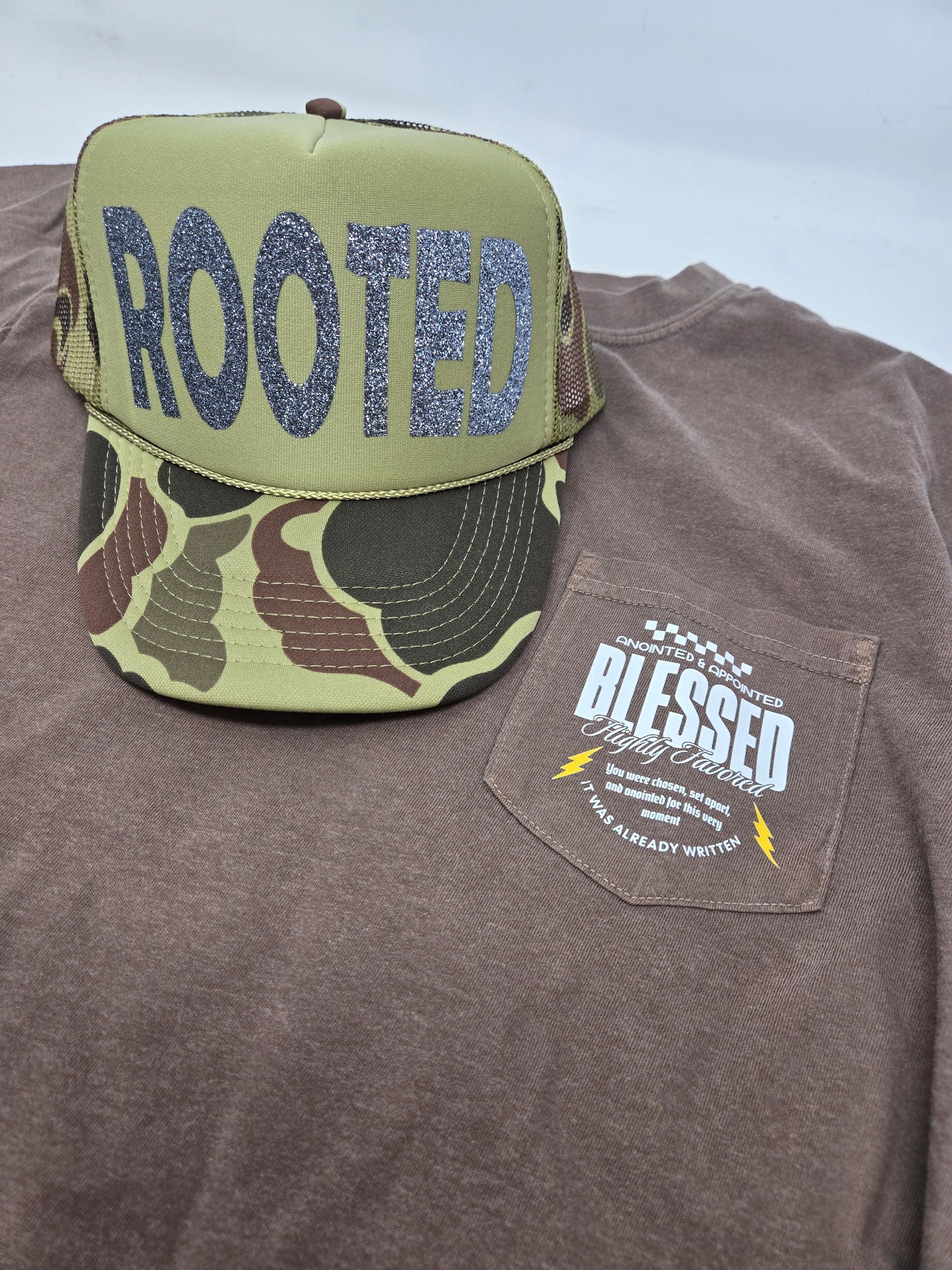 Blessed Highly Favored Pocket Tee