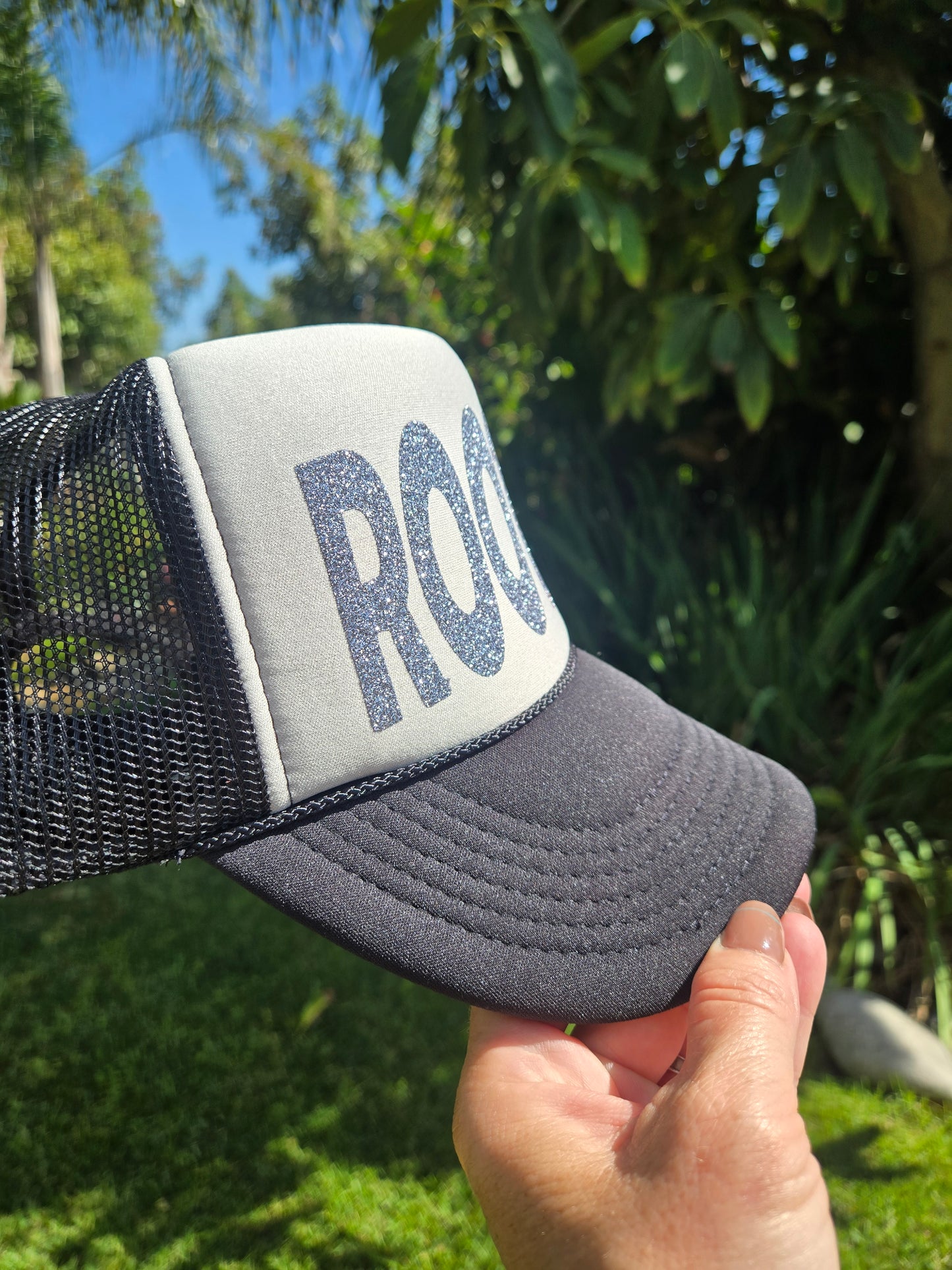 Rooted Grey/black Trucker Hat,
