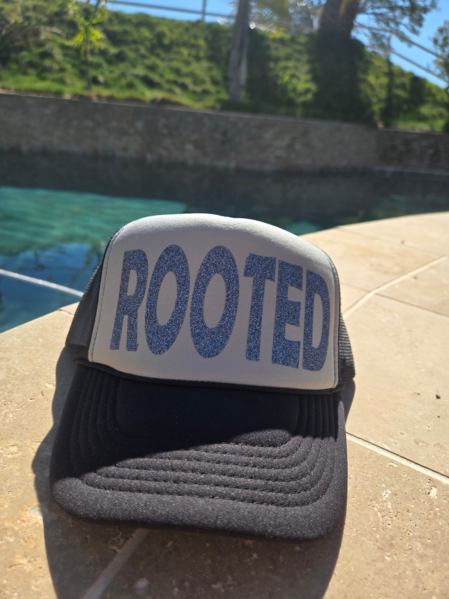 Rooted Grey/black Trucker Hat,