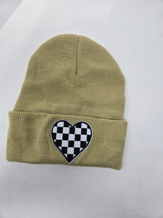 Checkered Heart Beanie, Ocotillo