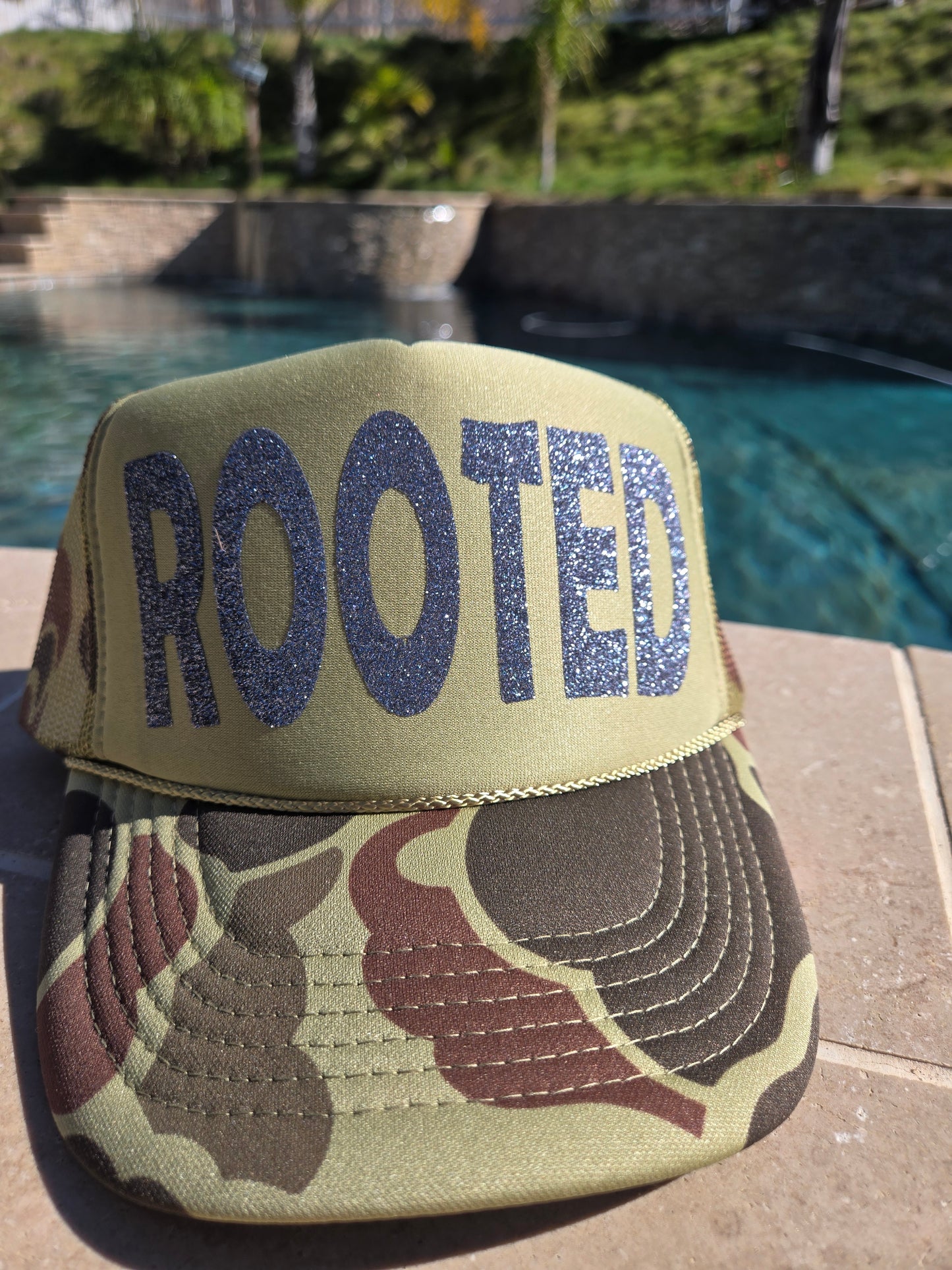 Rooted Green Camo Trucker Hat,