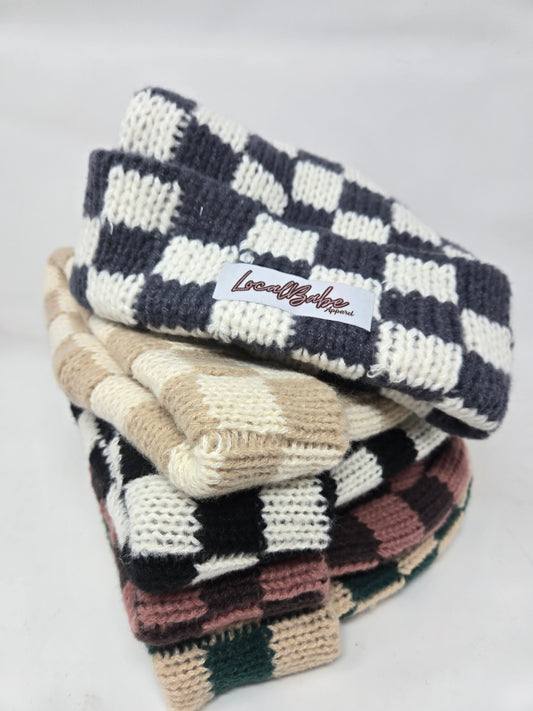 Checkered Local Babe Beanie